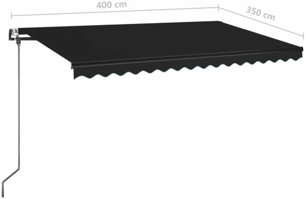 Automatinė markizė su LED/vėjo jutikliu, antracito, 400x350cm