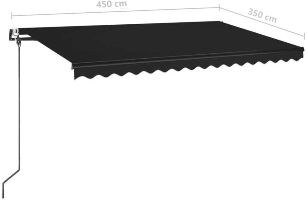 Automatinė markizė su LED/vėjo jutikliu, antracito, 450x350cm