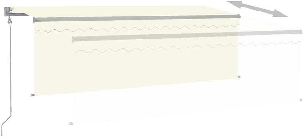 Automatinė markizė su uždanga/LED/vėjo jutikliu, kreminė, 4x3m
