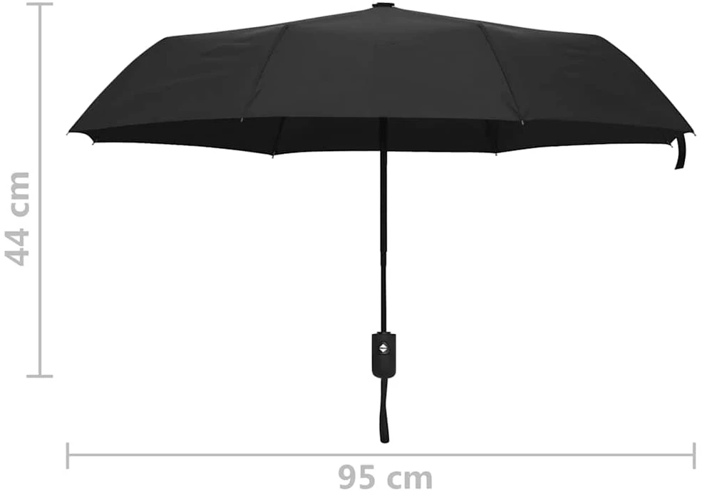 Automatinis sulankstomas skėtis, juodos spalvos, 95cm
