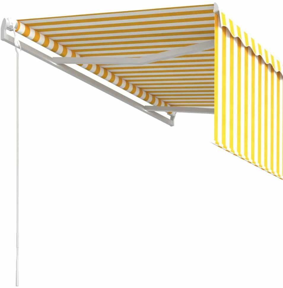 Automatiniu būdu ištraukiama markizė, geltona/balta, 3,5x2,5m