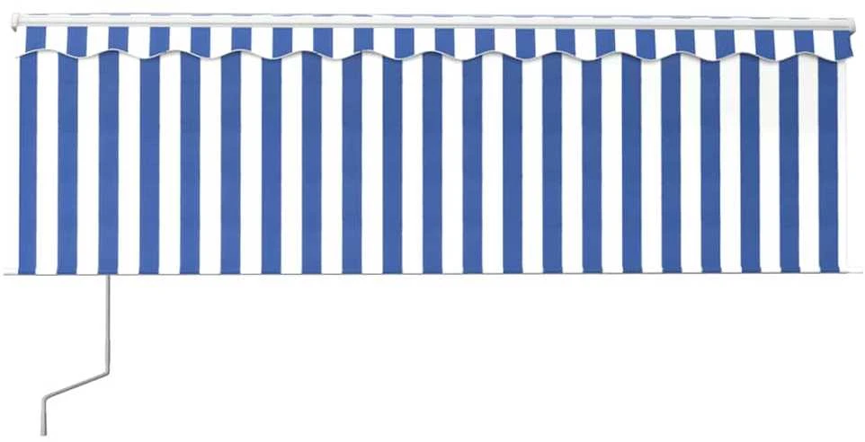Automatiniu būdu ištraukiama markizė, mėlyna ir balta, 4x3m