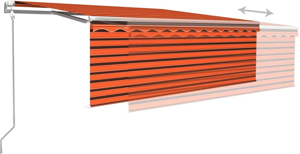 Automatiniu būdu ištraukiama markizė, oranžinė ir ruda, 4x3m