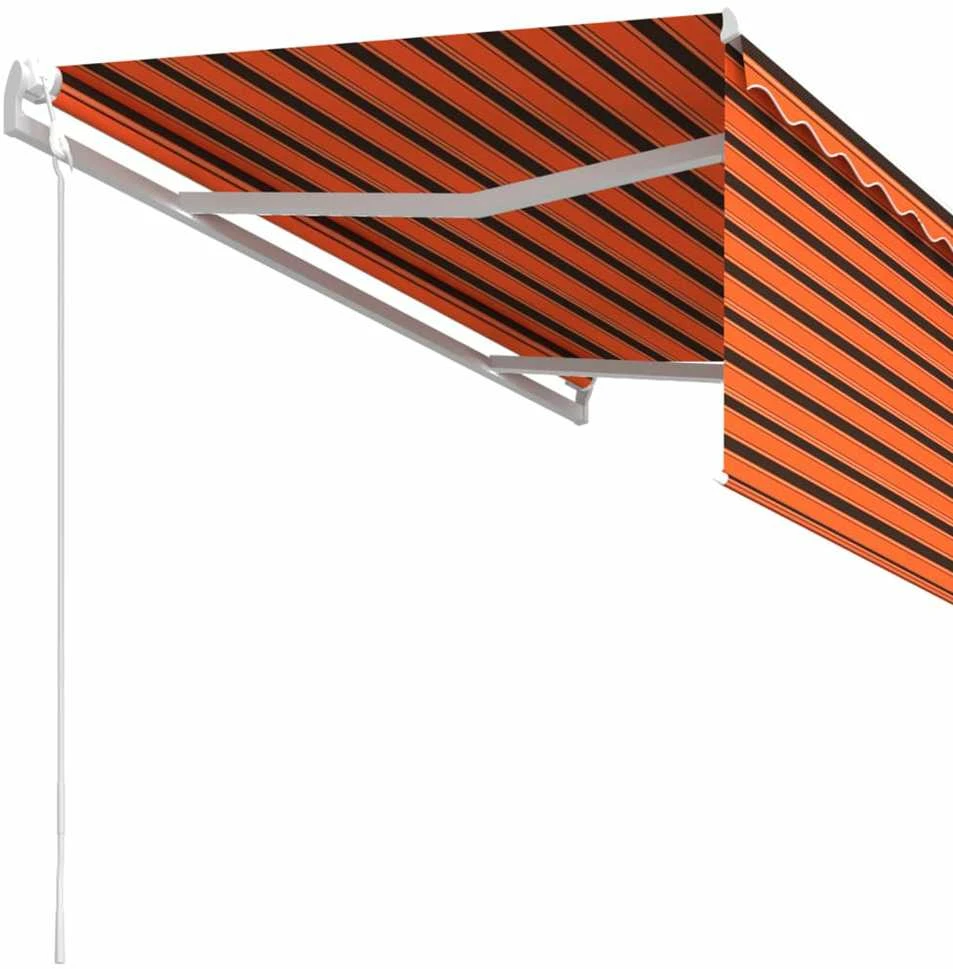 Automatiniu būdu ištraukiama markizė, oranžinė ir balta, 3x2,5m