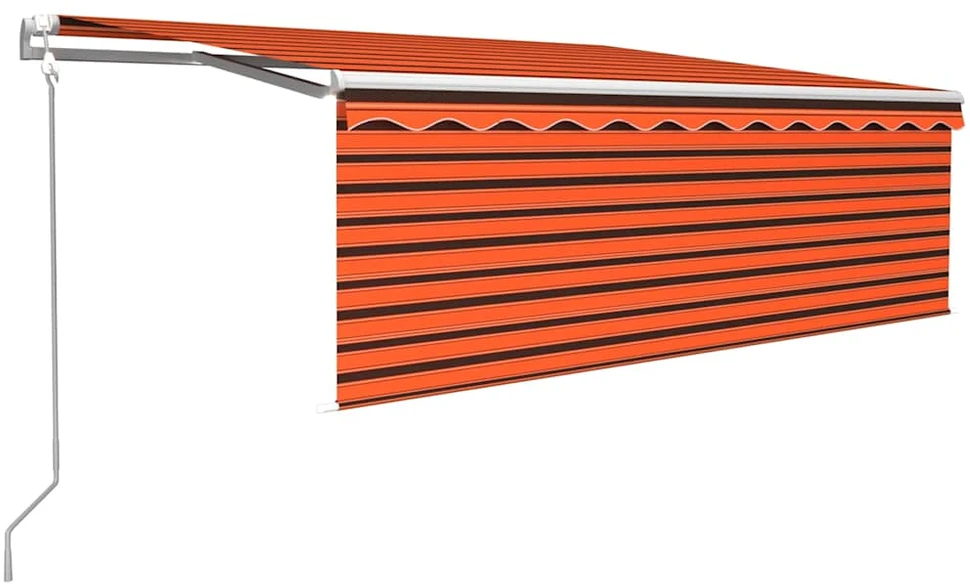 Automatiniu būdu ištraukiama markizė, oranžinė ir ruda, 4x3m