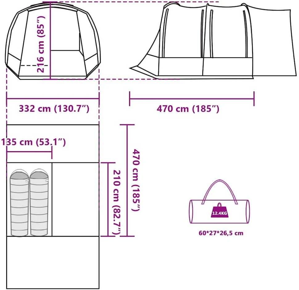 Automobilinė palapinė, mėlyna, dvivietė, atspari vandeniui