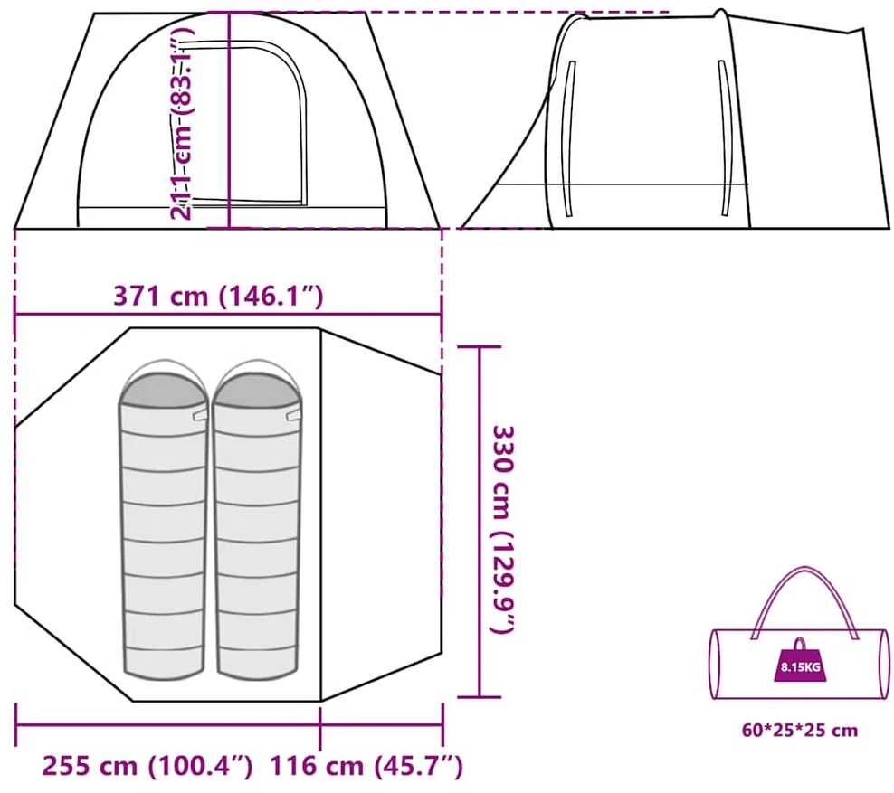 Automobilinė palapinė, pilka/oranžinė, dvivietė