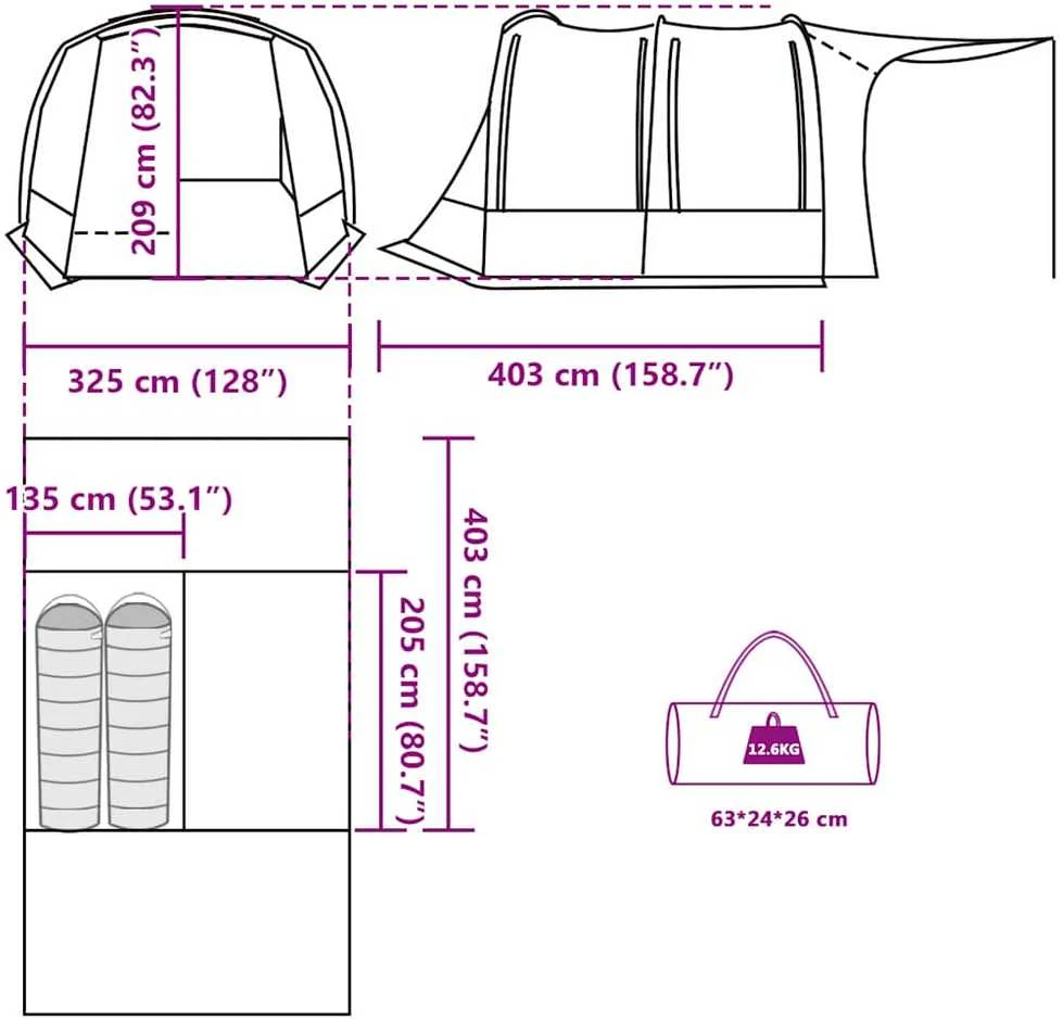Automobilinė palapinė, pilkos/oranžinės, atspari vandeniui