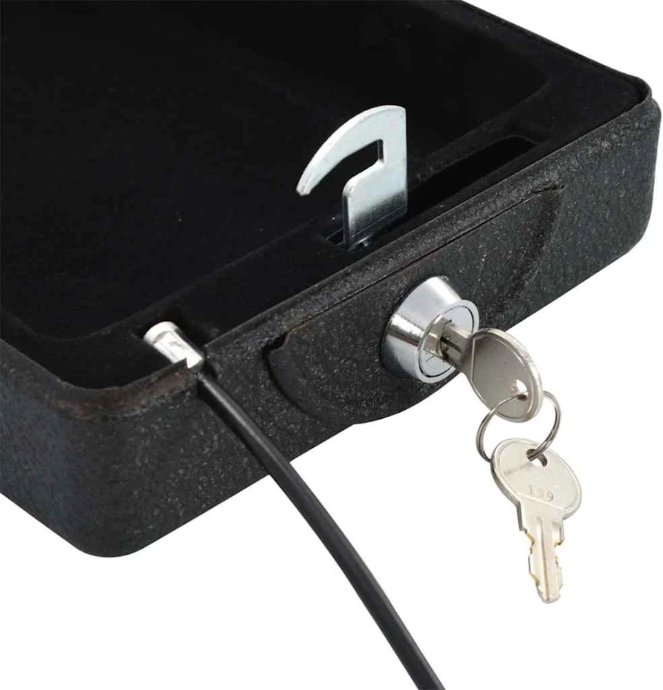 Automobilio Seifas su užraktu Juoda 22 x 16 x 7 cm Plienas