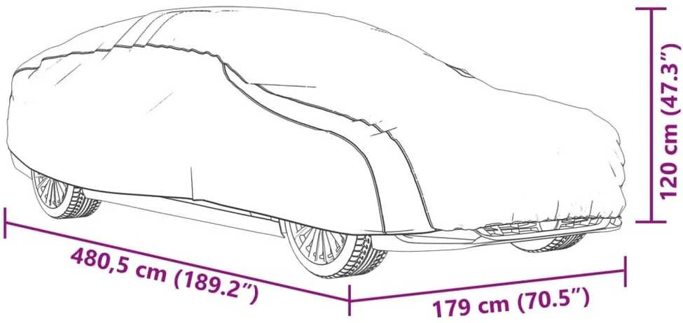 Automobilio uždangalas sedanams, sidabrinis, L dydžio, PEVA