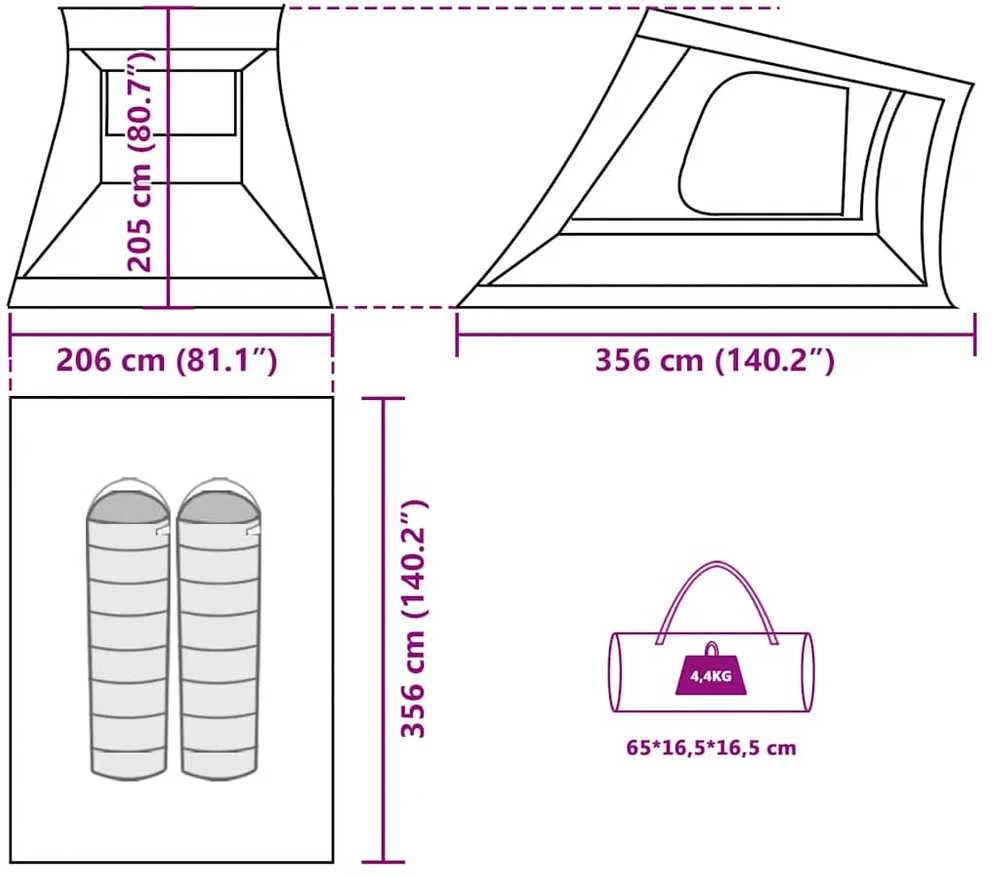 automobilių palapinė 2 asmenims, alyvuogių žalia