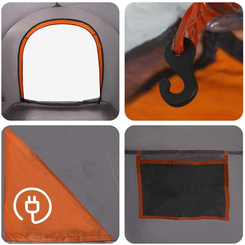 Automobilių palapinė Pilka ir oranžinė 2 asmenims