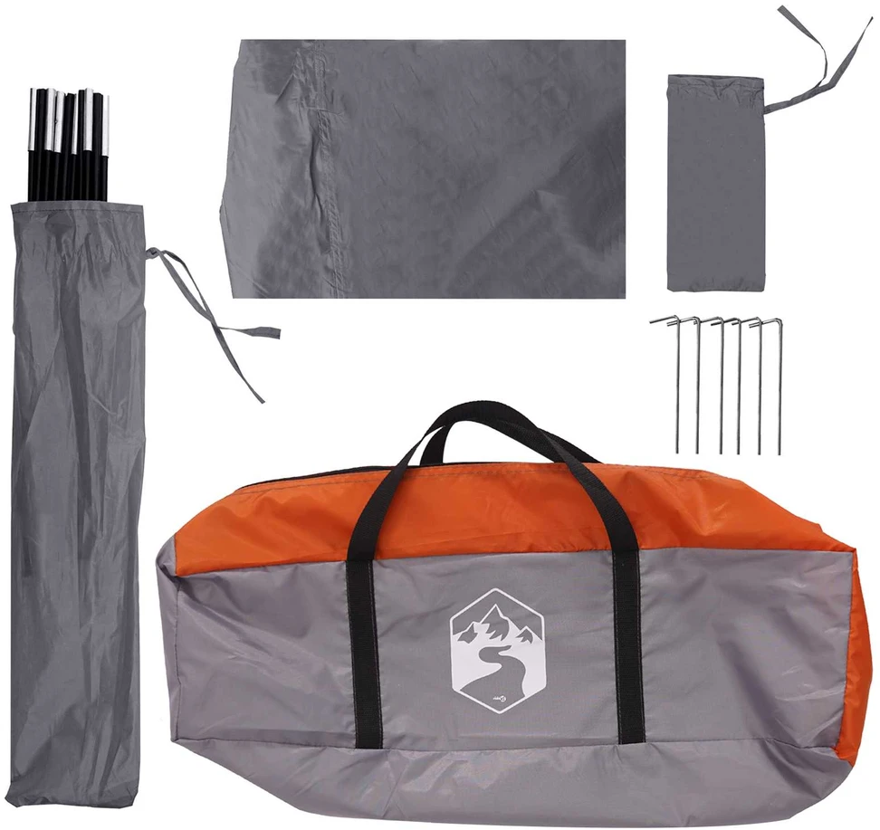 Automobilių palapinė Pilka ir oranžinė 350 x 250 cm