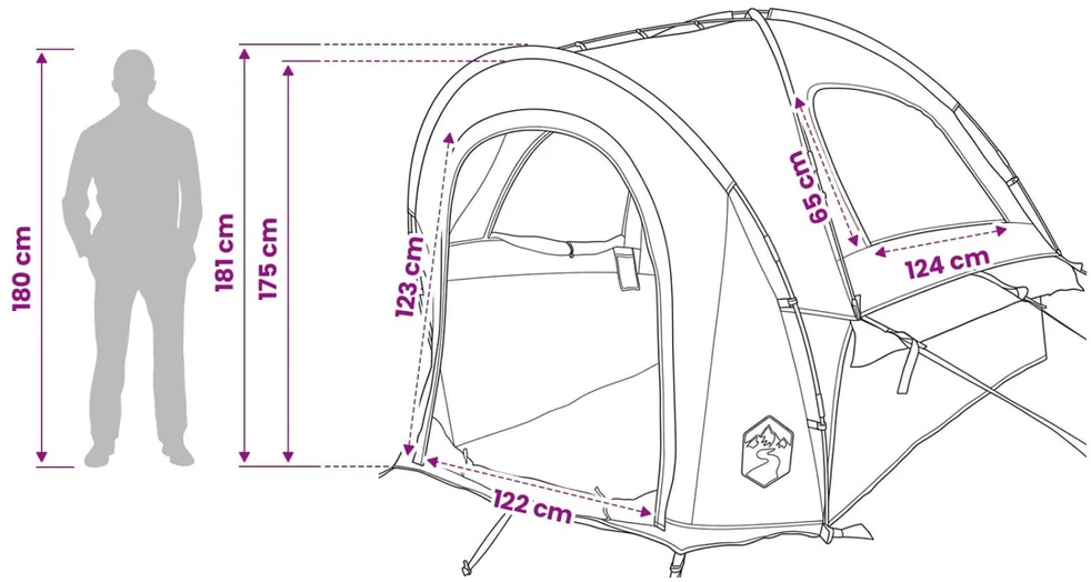 Automobilių palapinė 200 x 170 x 170 cm Mėlyna