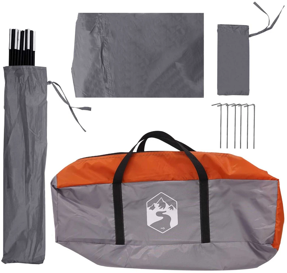 Automobilių palapinė 350 x 250 cm Pilka ir oranžinė