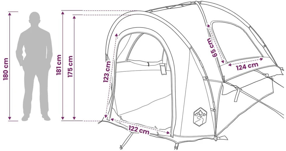 Automobilių palapinė su stogu Žalia 200 x 170 x 170 cm
