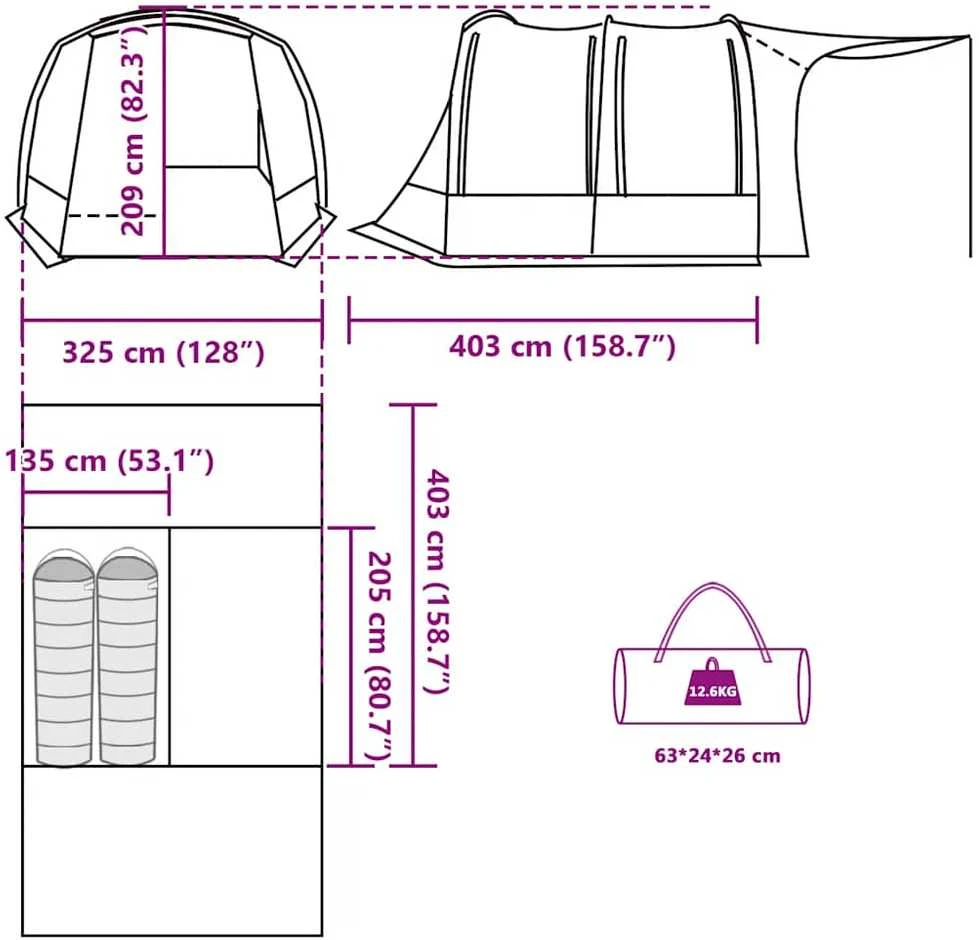 automobilių palapinė žalia, atspari vandeniui
