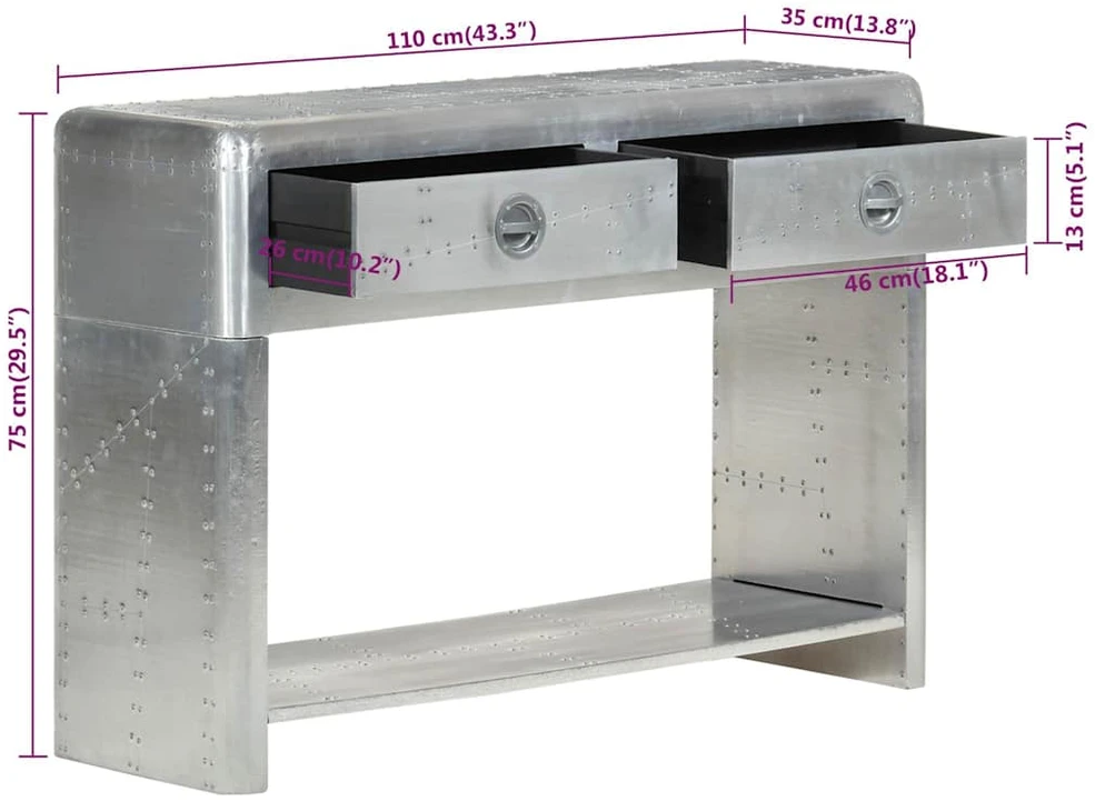 Aviatoriaus indauja 110x35x75 cm, metalinė
