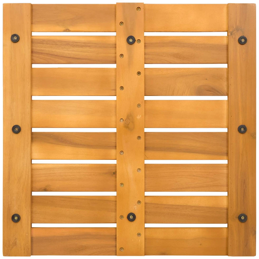 Badematte 2 vnt. Natūrali 50 x 50 cm Kietos akacijos mediena