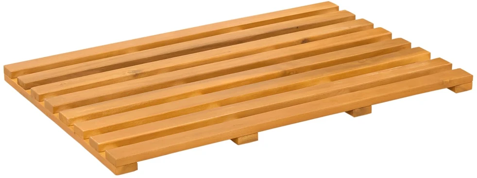 Badematte 2 vnt. Natūrali 56 x 37 cm Kietos akacijos mediena