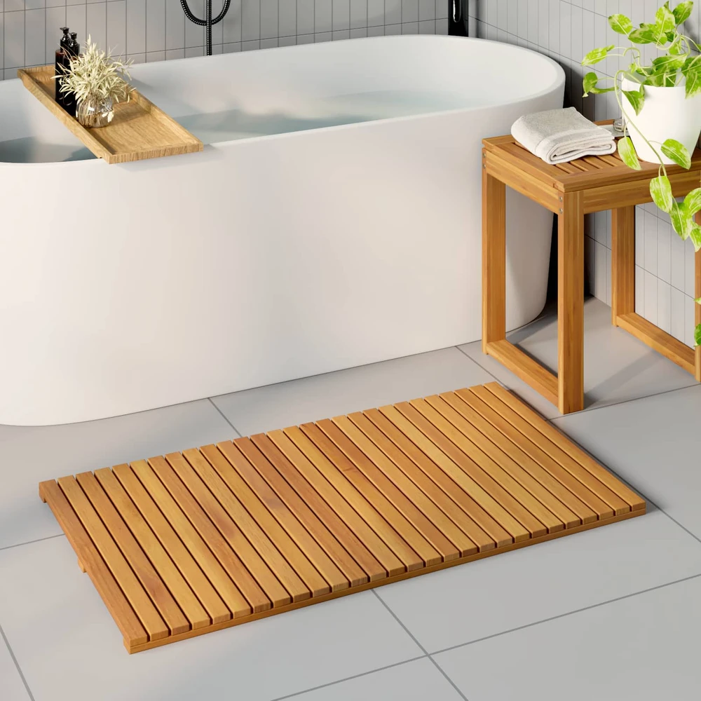 Badematte Natūrali 100 x 55 cm Kietos akacijos mediena
