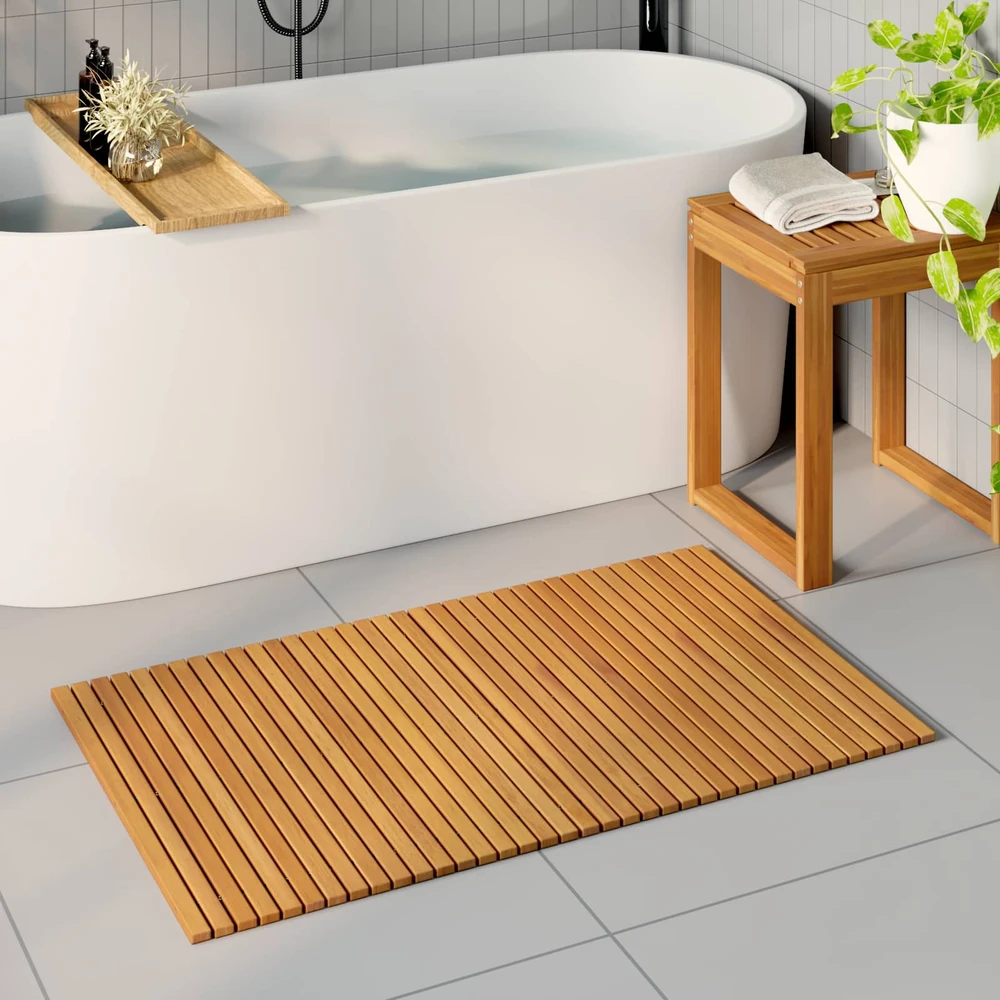 Badematte Natūrali 100 x 60 cm Kietos akacijos mediena