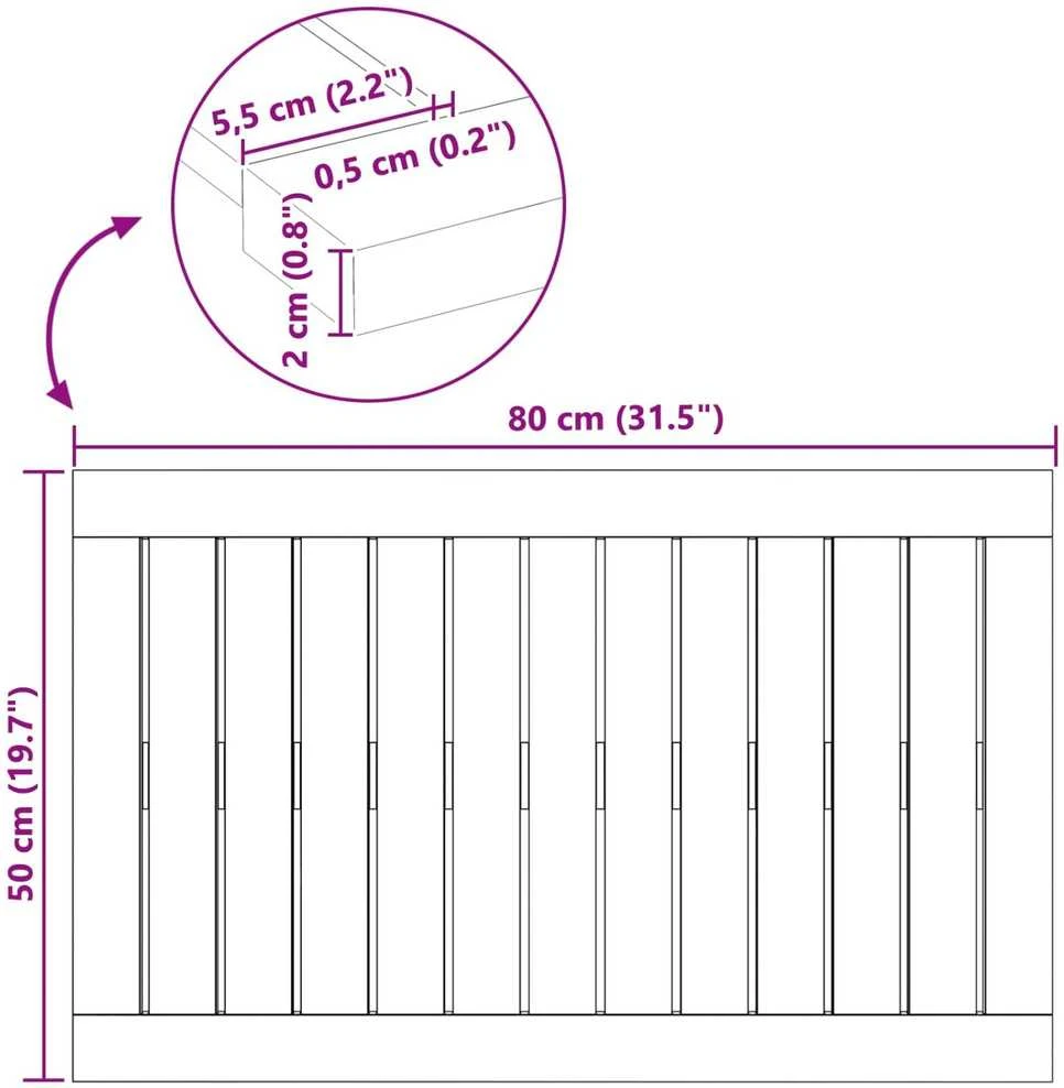 Badematte Ruda 80 x 50 cm Kietos akacijos mediena