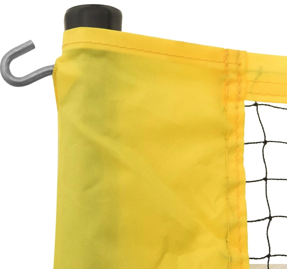 Badmintono tinklas, geltonas ir juodas, 600x155cm, PE audinys