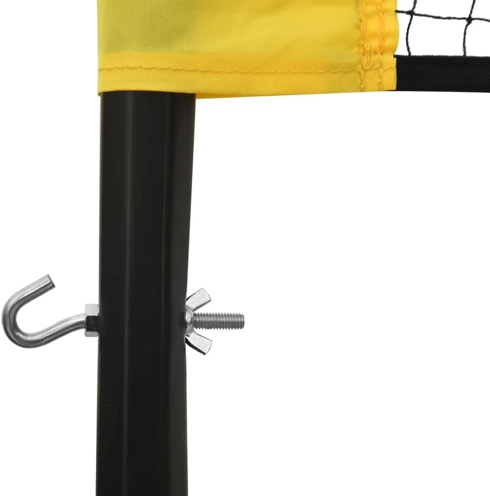 Badmintono tinklas, geltonas ir juodas, 600x155cm, PE audinys
