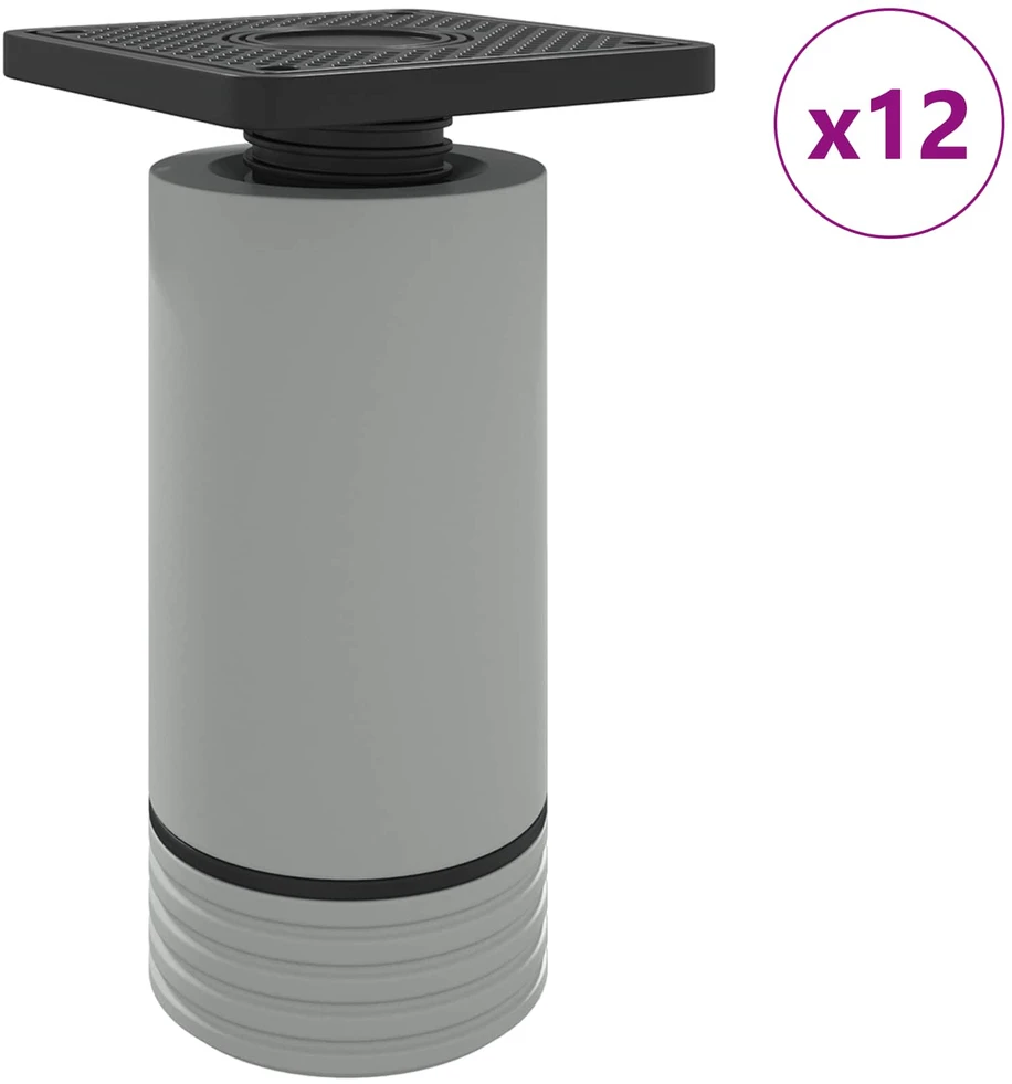Baldų kojelės Reguliuojamas 12 vnt. Balta 64 x 64 x 100 mm PP