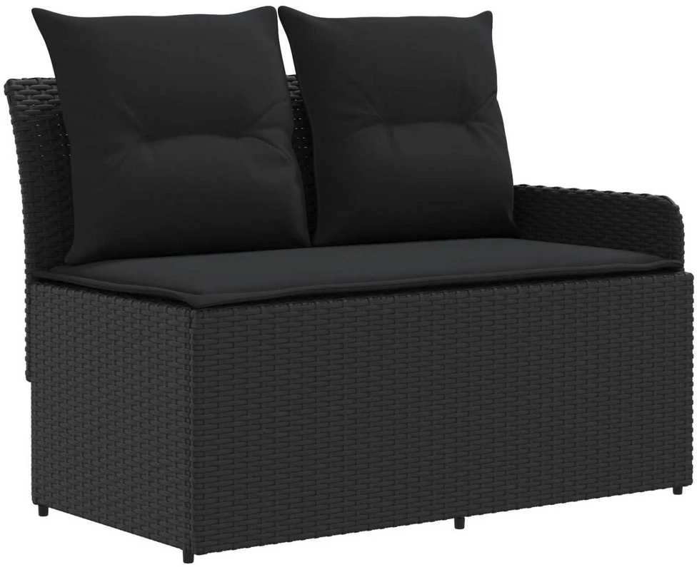 Lauko baldų komplektas Baldų komplektai 6 vnt. Juoda PE ratanas
