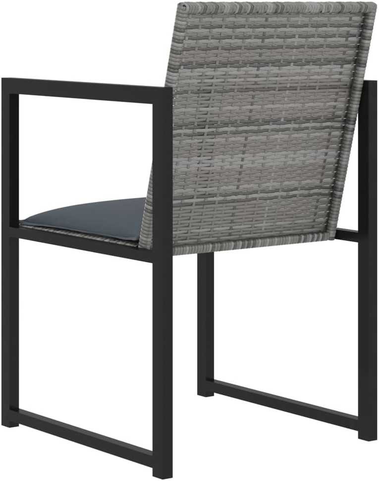Lauko baldų komplektas Baldų komplektas su pagalvėmis, 9 dalių, pilkas, poliratanas