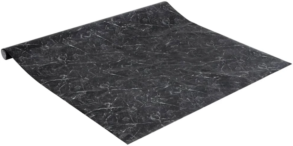 Baldų lipdukai, marmuro juodi, 90x500cm, PVC, lipnūs
