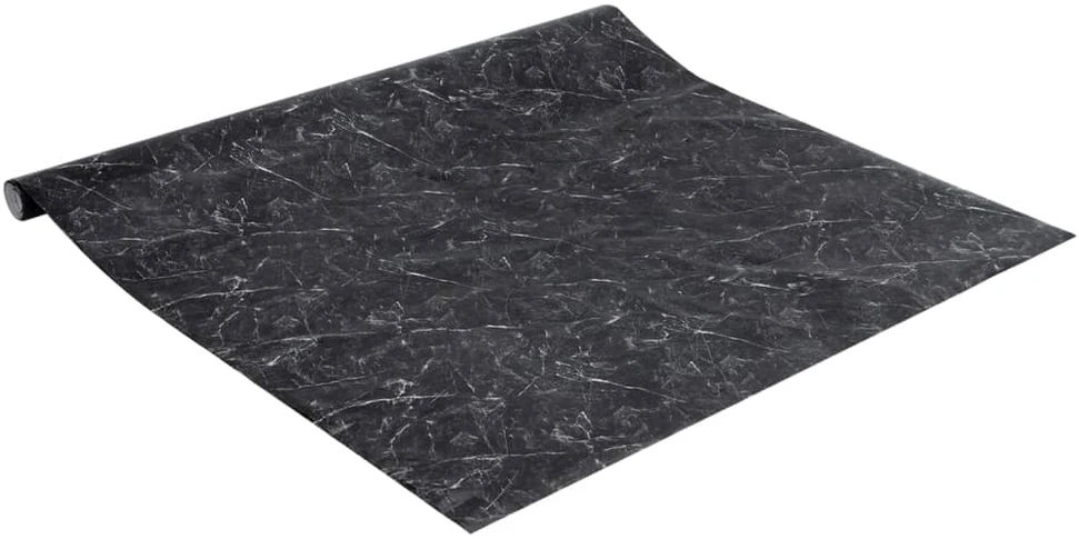 Baldų lipdukai, marmuro juodi, 90x500cm, PVC, lipnūs