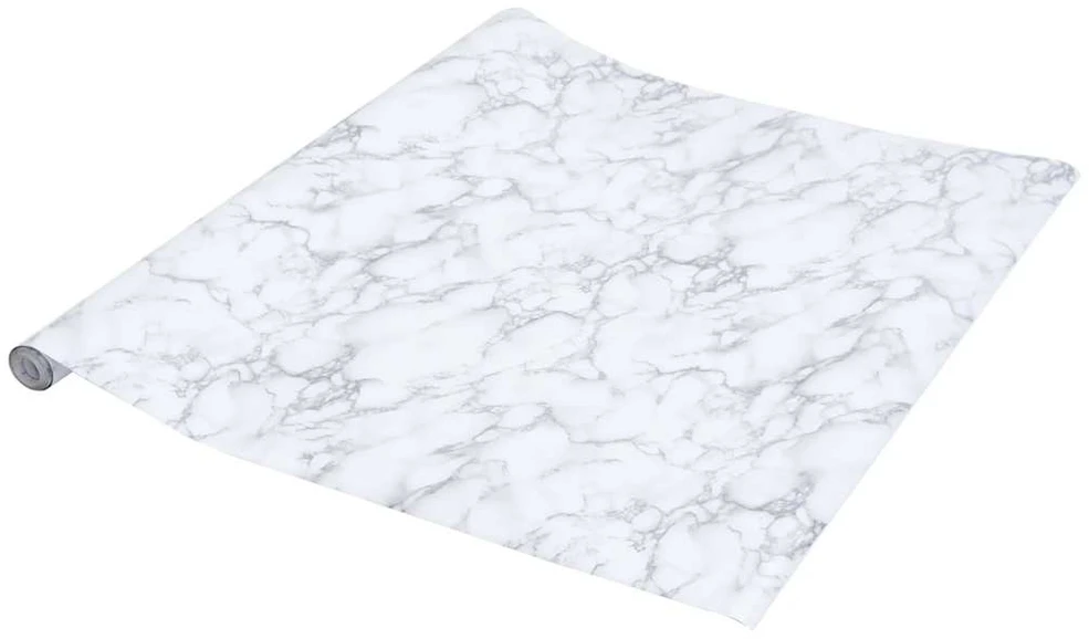 Baldų lipdukas, marmuro baltas, 90x500cm, PVC, lipnus