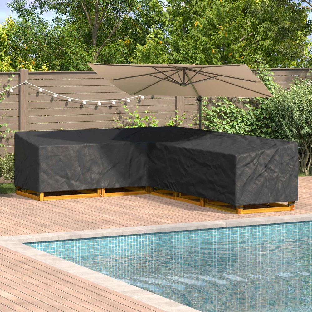 Baldų uždangalas 355 x 275 x 80 cm 210D Oksfordo audinys Juodas