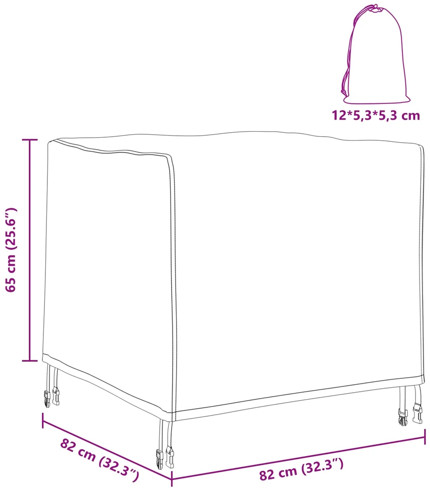 Baldų uždangalas 82 x 82 x 65 cm 210D Oksfordo audinys Juodas