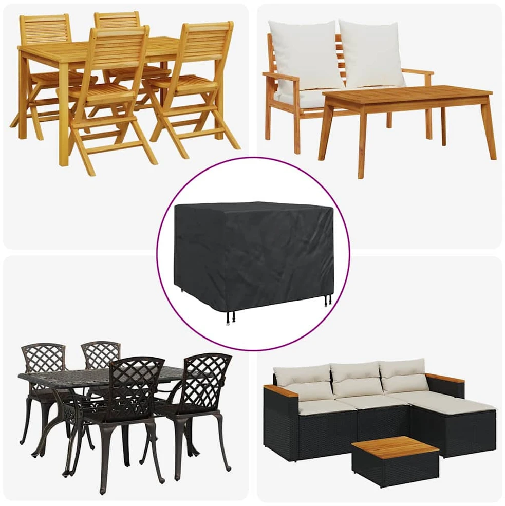 Baldų uždangalas Juoda 135 x 135 x 90 cm 420D Oksfordo audinys