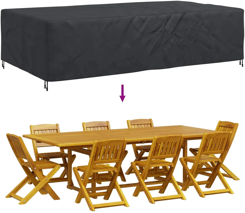 Baldų uždangalas Paprastas Juoda 315 x 180 x 74 cm 420D