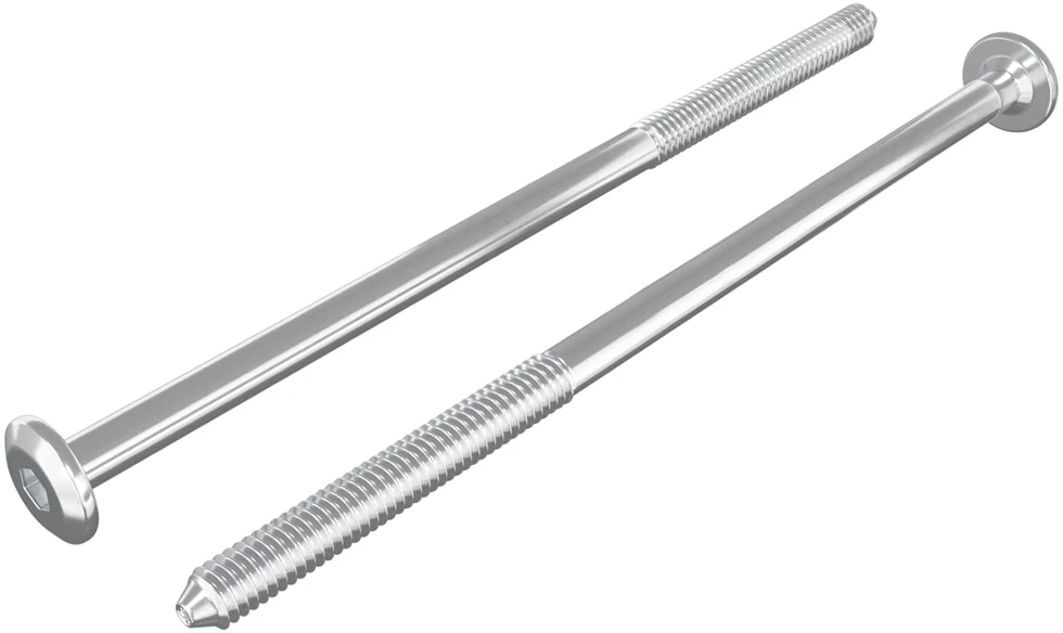 Baldų varžtai 2 vnt. Sidabro M6 x 120 mm Plienas