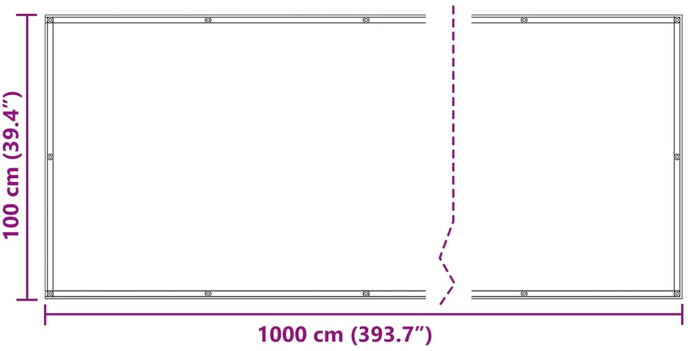 Balkono uždanga 100 x 1000 cm Oksfordo audinys Stačiakampio
