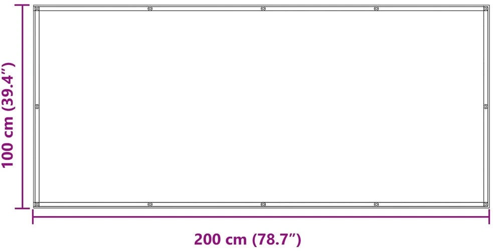 Balkono uždanga 100 x 200 cm Oksfordo audinys Stačiakampio