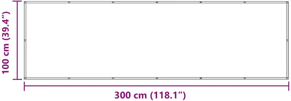 Balkono uždanga 100 x 300 cm Oksfordo audinys Stačiakampio
