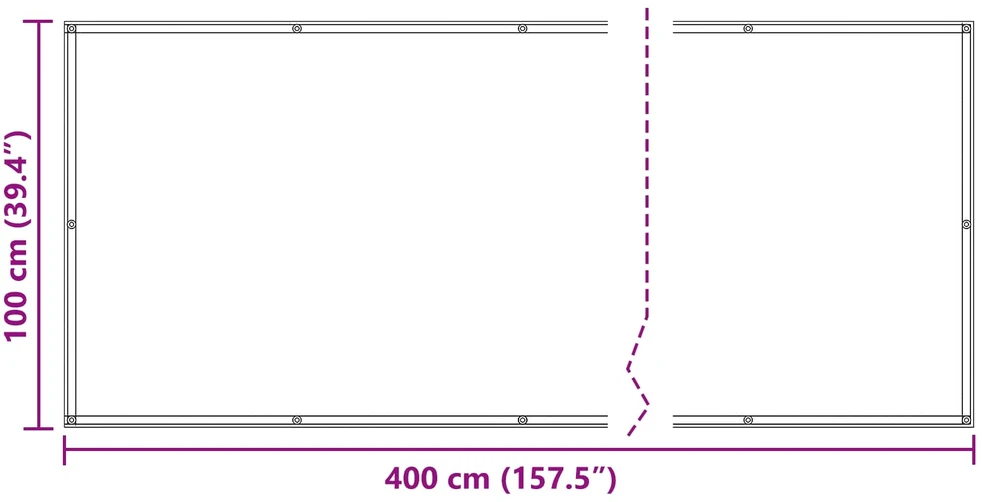 Balkono uždanga 100 x 400 cm Oksfordo audinys Stačiakampio