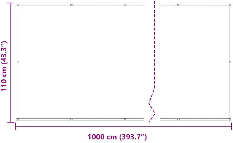 Balkono uždanga 110 x 1000 cm Oksfordo audinys Stačiakampio