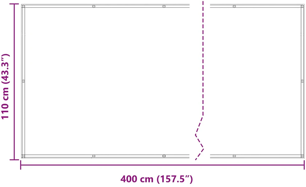 Balkono uždanga 110 x 400 cm Oksfordo audinys Stačiakampio