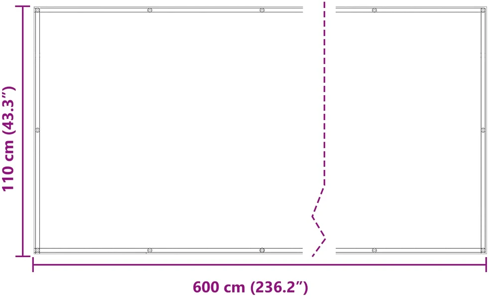 Balkono uždanga 110 x 600 cm Oksfordo audinys Stačiakampio