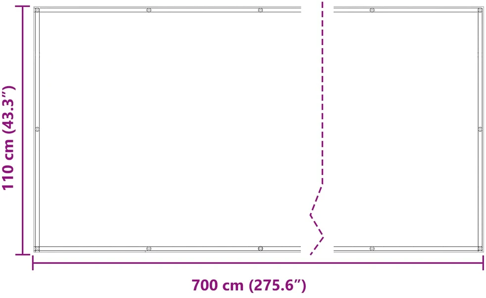 Balkono uždanga 110 x 700 cm Oksfordo audinys Stačiakampio