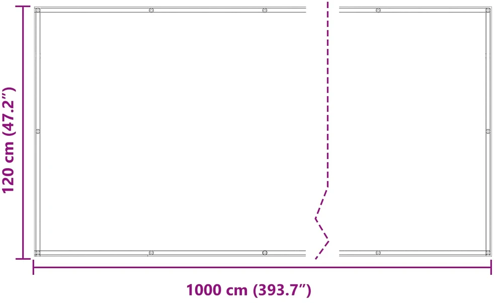 Balkono uždanga 120 x 1000 cm Oksfordo audinys Stačiakampio