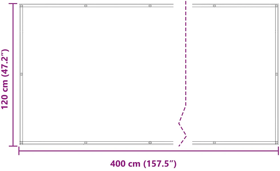 Balkono uždanga 120 x 400 cm Oksfordo audinys Stačiakampio